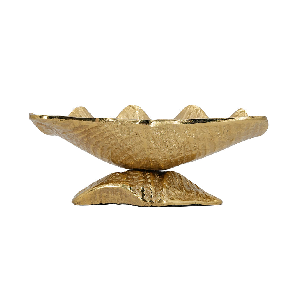 Gold-Tone Aluminum Footed Decorative Bowl - product photo 4