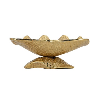 Gold-Tone Aluminum Footed Decorative Bowl - product photo 4