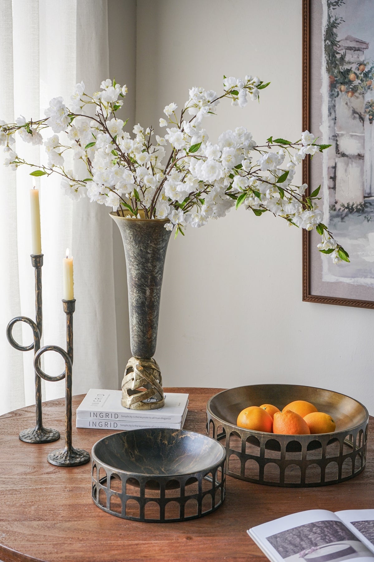 Black and Gold Iron Candle Holders with Playful Loop Design, Set of 2 - product image 25