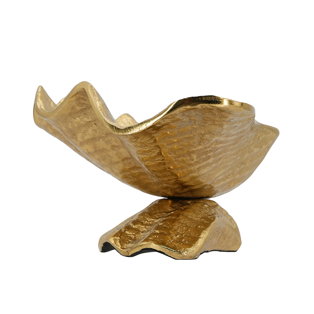 Gold-Tone Aluminum Footed Decorative Bowl - product photo 6