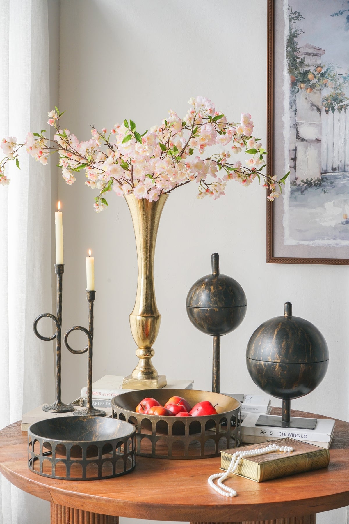 Black and Gold Iron Candle Holders with Playful Loop Design, Set of 2 - product image 24