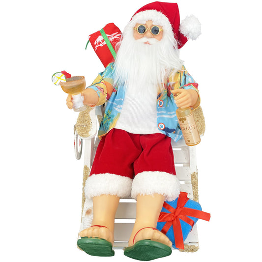 Beach Chair Santa Holiday Figurine - product image 1
