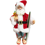 Surfing Santa Holiday Figurine