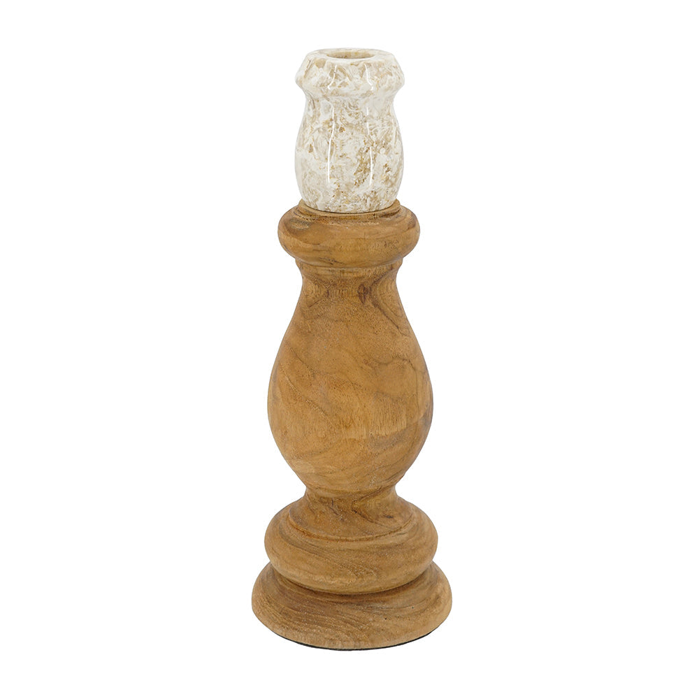 Teak Wood and Marble Candle Holder - product image 8