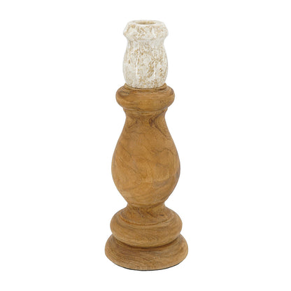 Teak Wood and Marble Candle Holder - product image 8