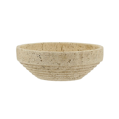 Ribbed Cement-Look Decorative Bowl - product photo 1