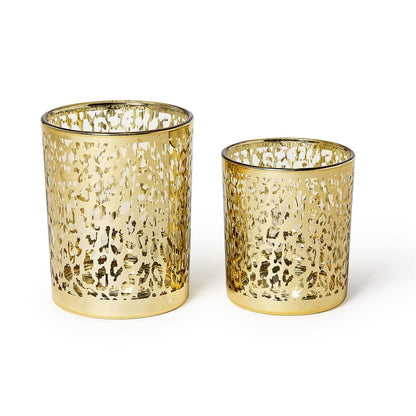 Leopard Silhouette Antiqued Tealight / Votive Candleholders, Set of 2 - product image 2