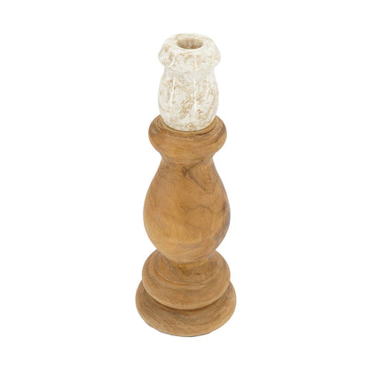 Teak Wood and Marble Candle Holder - product image 11