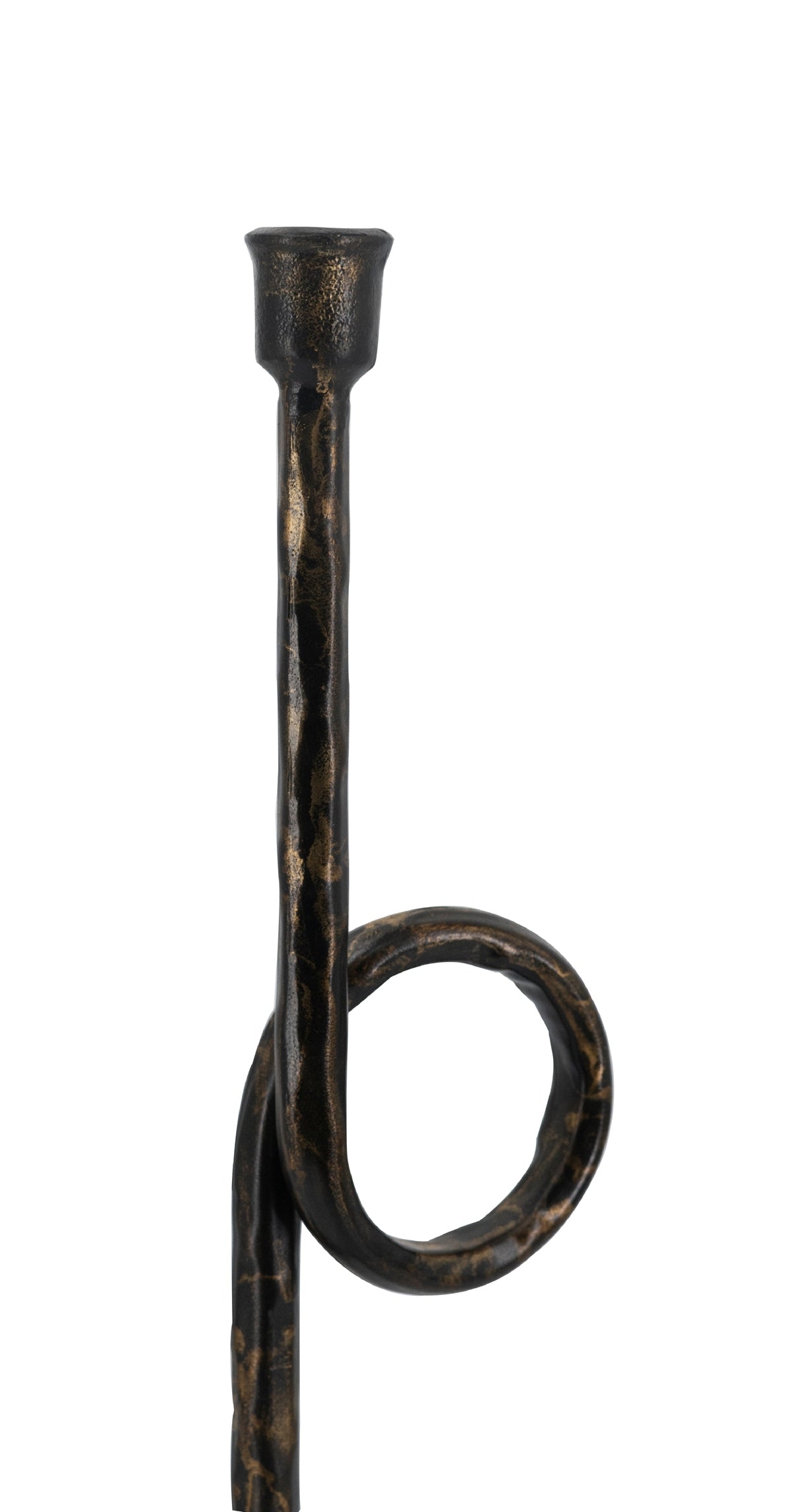 Black and Gold Iron Candle Holders with Playful Loop Design, Set of 2 - product image 8