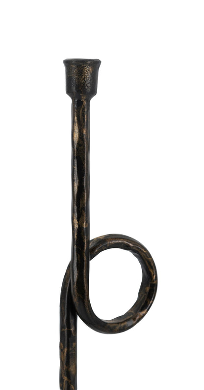 Black and Gold Iron Candle Holders with Playful Loop Design, Set of 2 - product image 8