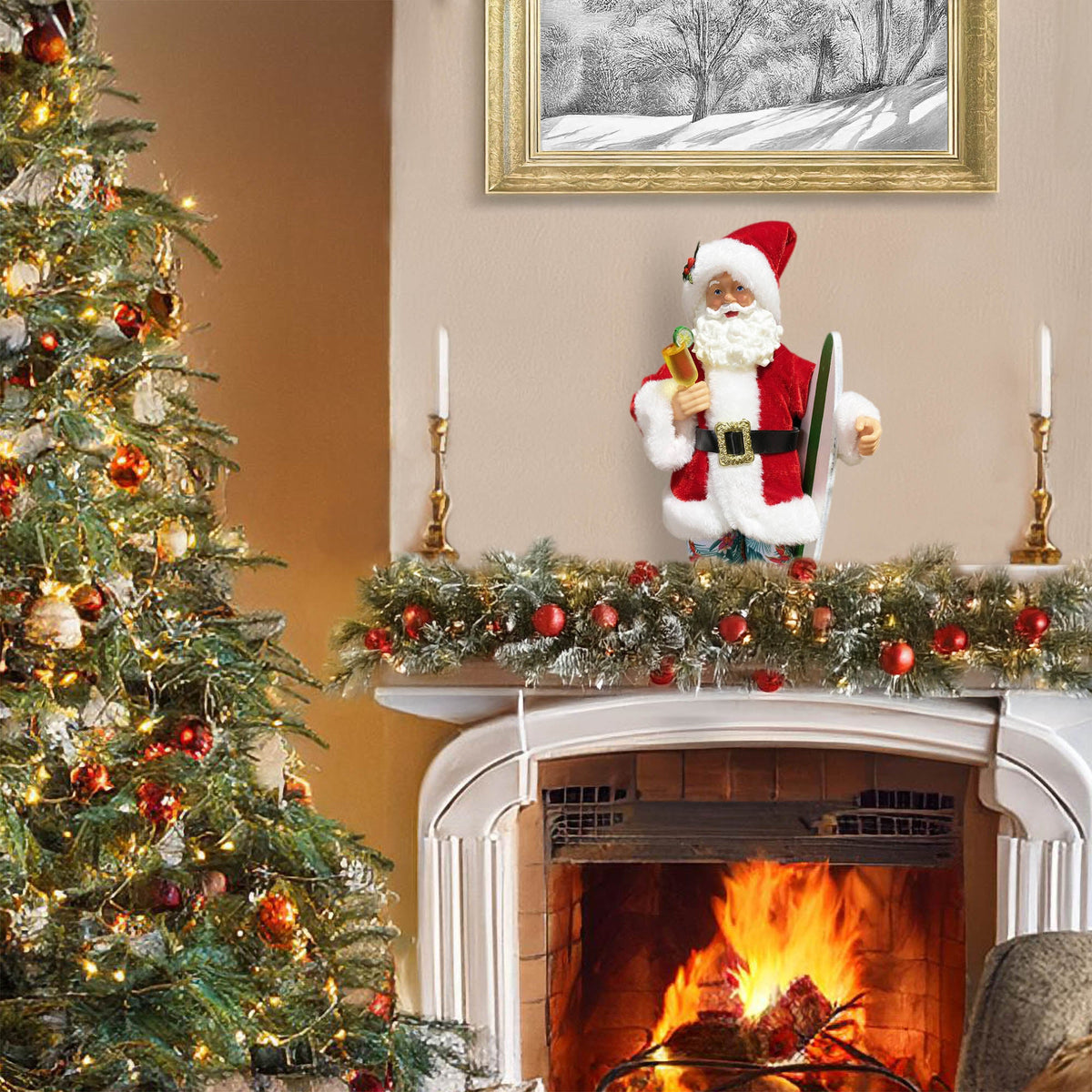 Surfing Santa Holiday Figurine - product image 3