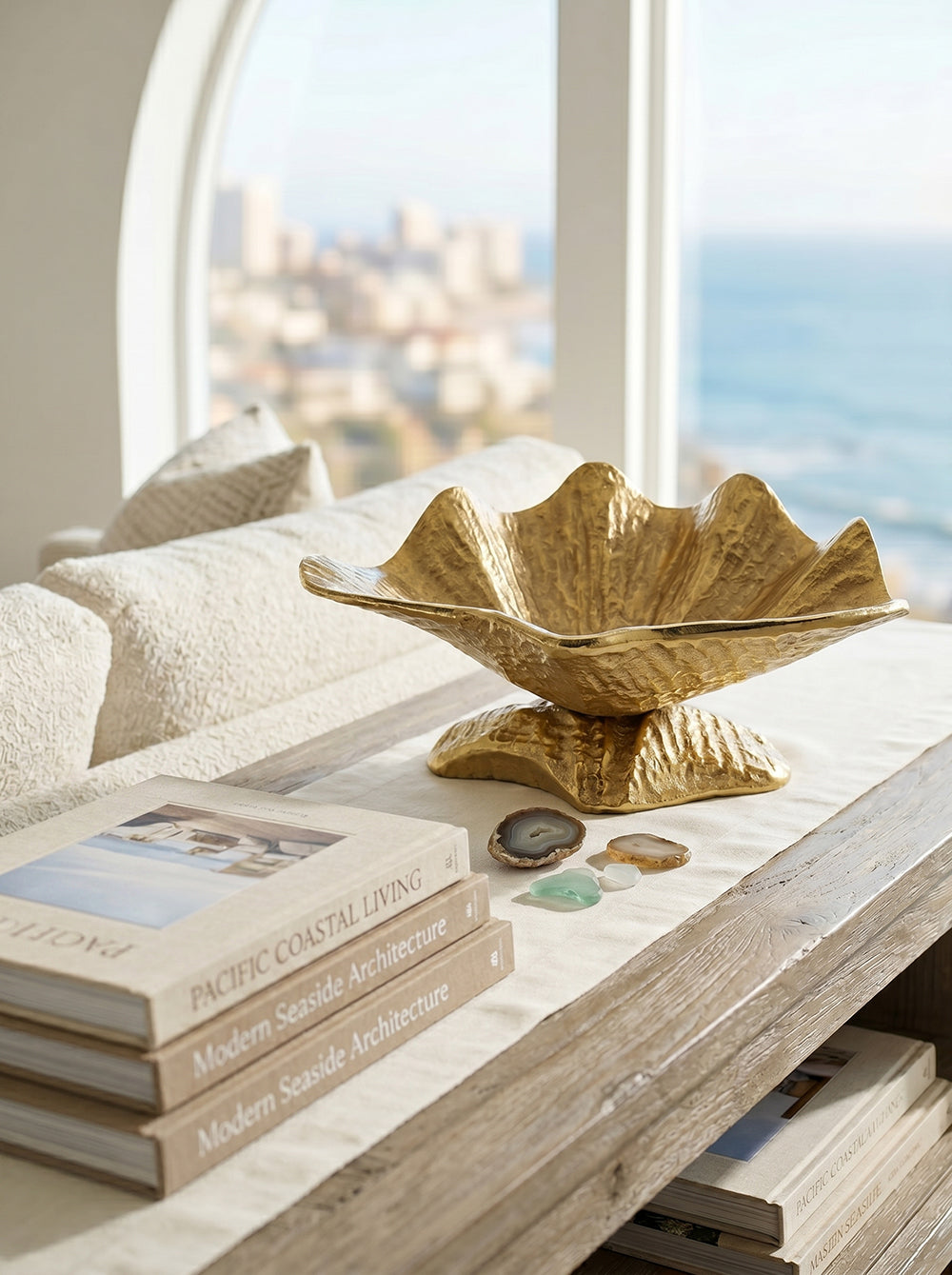 Gold-Tone Aluminum Footed Decorative Bowl - product photo 11