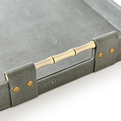 Grey Shagreen Rectangle Trays, Set of 3 - product image 4