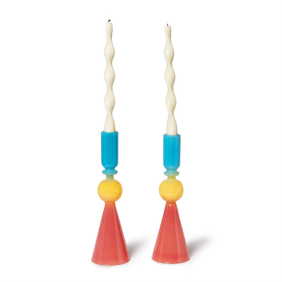 Multi Colored Glass Candle Holder, Set of 2 - product image 2