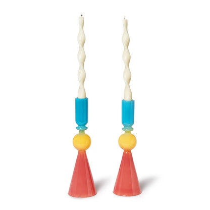 Multi Colored Glass Candle Holder, Set of 2 - product image 2