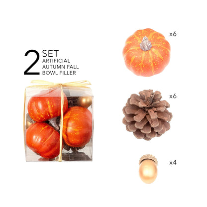 Artificial Autumn Pumpkin Bowl Fillers, 2 Sets - product image 4