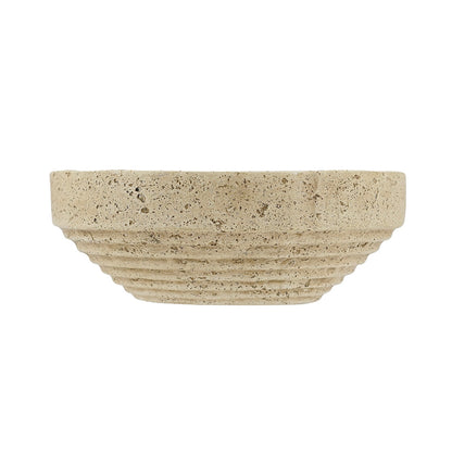 Ribbed Cement-Look Decorative Bowl - product photo 3