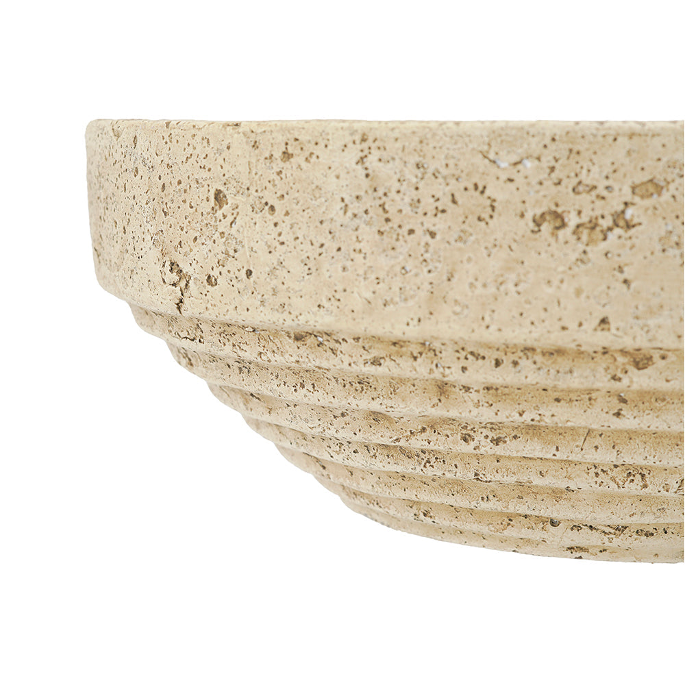 Ribbed Cement-Look Decorative Bowl - product photo 5