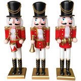 Red Marching Band Nutcracker Figurines, Set of 3
